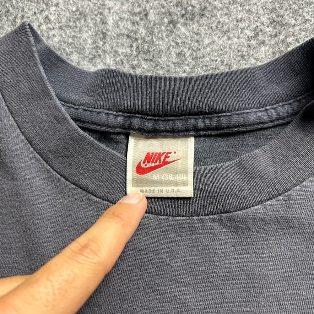 Vintage Nike Air Jordan Jumpman T-Shirt Grey Red 90s Single Stitch Size Medium - Picture 3 of 6